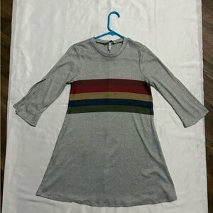 Speechless Gray A-Line Dress with Bell Sleeves